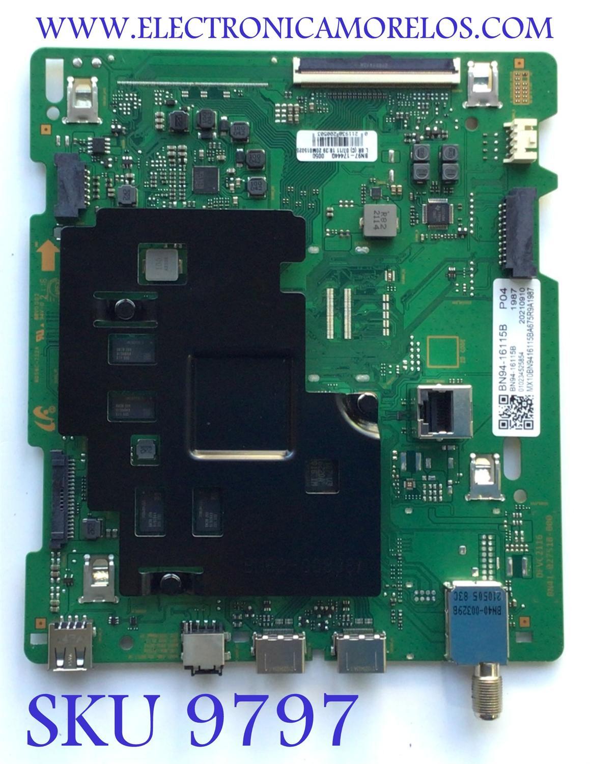 MAIN PARA TV SAMSUNG / NUMERO DE PARTE BN94-16115B / BN41-02751B-000 / BN97-17444G / BN9416115B / 20210910 / 010234525854 / PANEL CY-BT043HGCV1H / DISPLAY PT430GT01-1 VER.1.0 / MODELO UN43TU7000BXZA CH17	